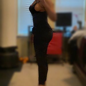 HEART & HIPS fitted black jumpsuit